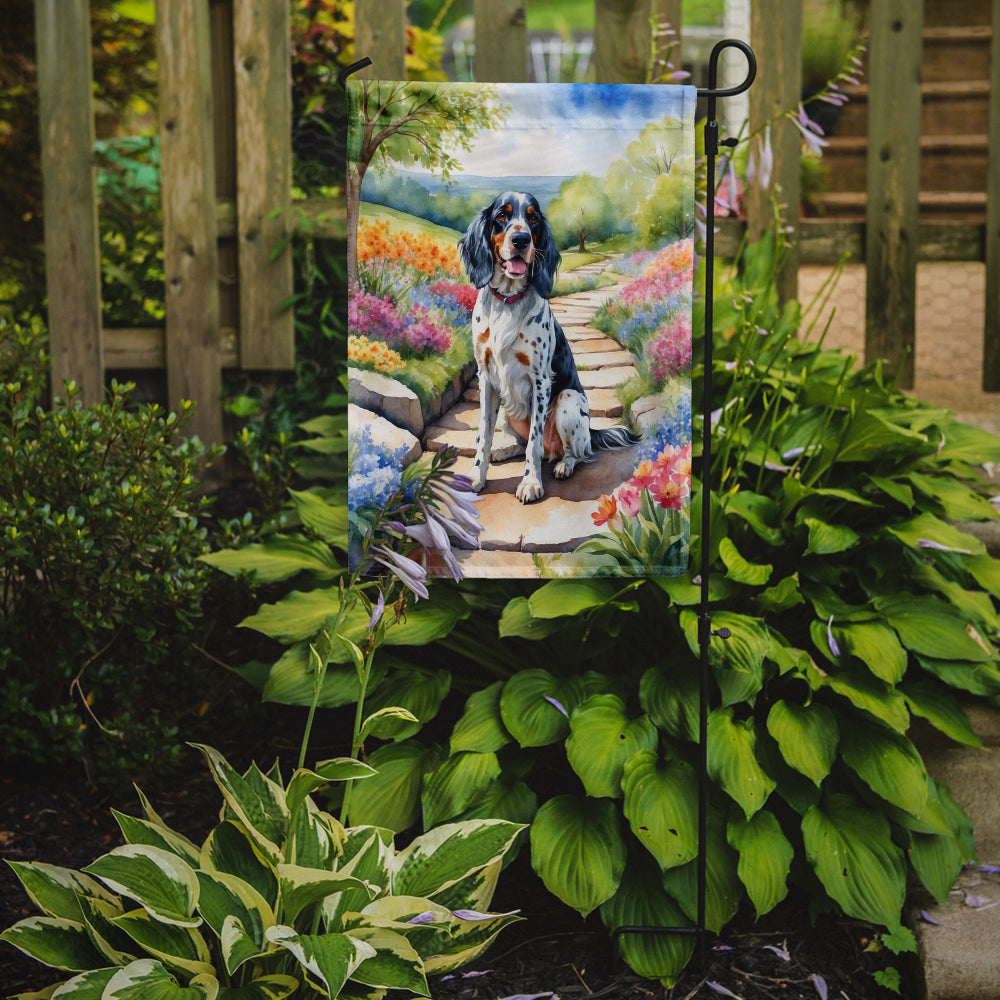English Setter Spring Path Garden Flag Mailbox Decorative Yard Banner Outside Patio Artwork for Flower Beds, Garden Size, Multicolor