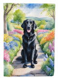 Flat-Coated Retriever Spring Path Garden Flag Mailbox Decorative Yard Banner Outside Patio Artwork for Flower Beds, Garden Size, Multicolor