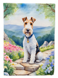 Fox Terrier Spring Path Garden Flag Mailbox Decorative Yard Banner Outside Patio Artwork for Flower Beds, Garden Size, Multicolor