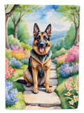 German Shepherd Spring Path Garden Flag Mailbox Decorative Yard Banner Outside Patio Artwork for Flower Beds, Garden Size, Multicolor