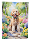 Goldendoodle Spring Path Garden Flag Mailbox Decorative Yard Banner Outside Patio Artwork for Flower Beds, Garden Size, Multicolor