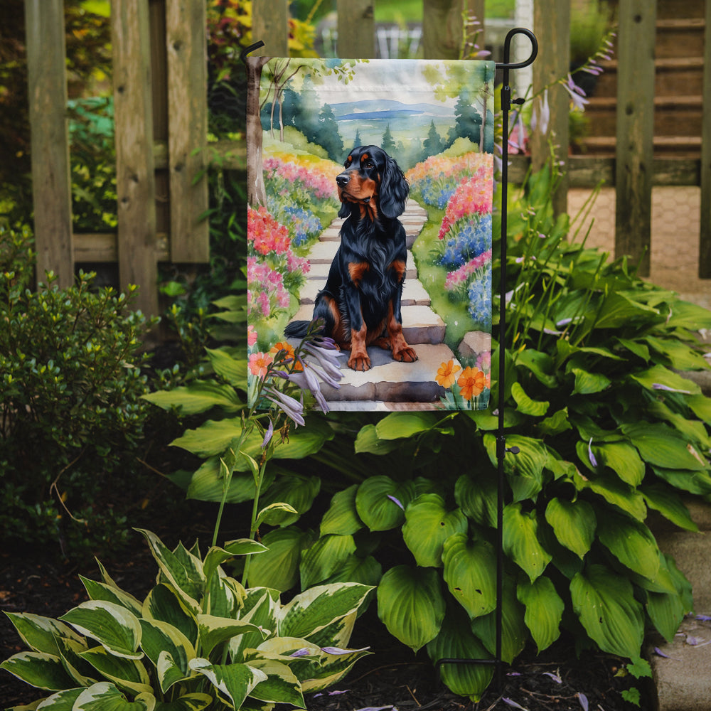 Gordon Setter Spring Path Garden Flag Mailbox Decorative Yard Banner Outside Patio Artwork for Flower Beds, Garden Size, Multicolor