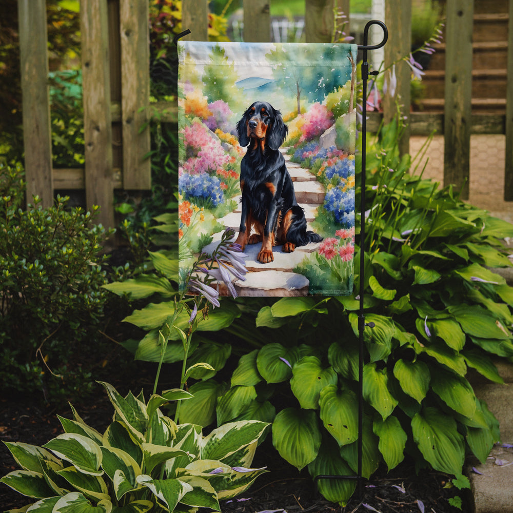 Gordon Setter Spring Path Garden Flag Mailbox Decorative Yard Banner Outside Patio Artwork for Flower Beds, Garden Size, Multicolor