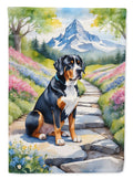 Greater Swiss Mountain Dog Spring Path Garden Flag Mailbox Decorative Yard Banner Outside Patio Artwork for Flower Beds, Garden Size, Multicolor