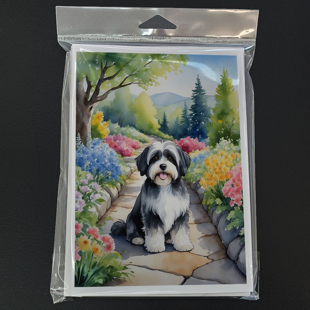Havanese Spring Path Greeting Cards Pack of 8 Blank Cards with Envelopes Whimsical A7 Size 5x7