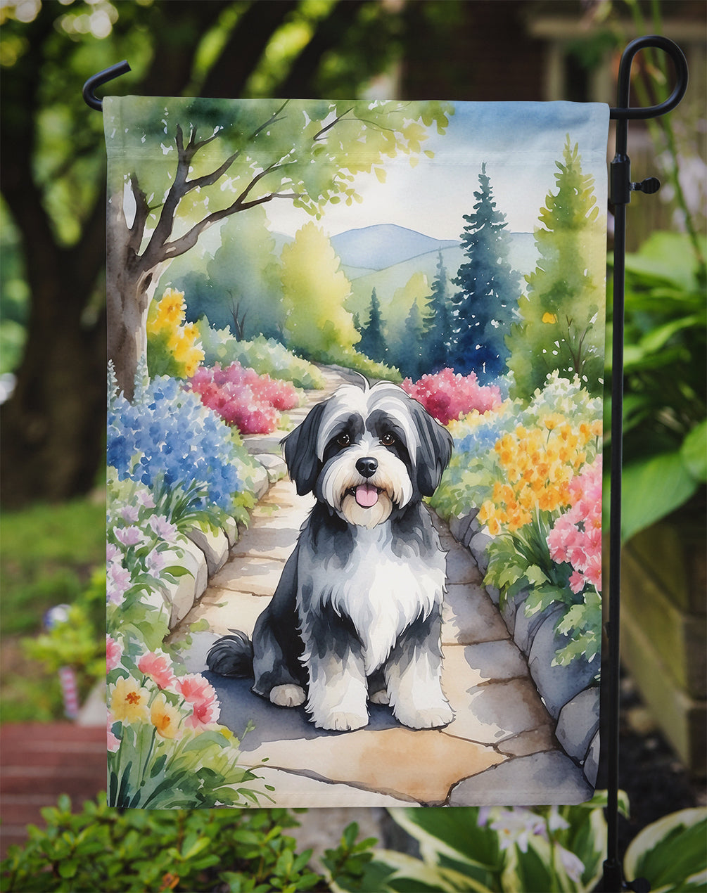 Havanese Spring Path Garden Flag Mailbox Decorative Yard Banner Outside Patio Artwork for Flower Beds, Garden Size, Multicolor