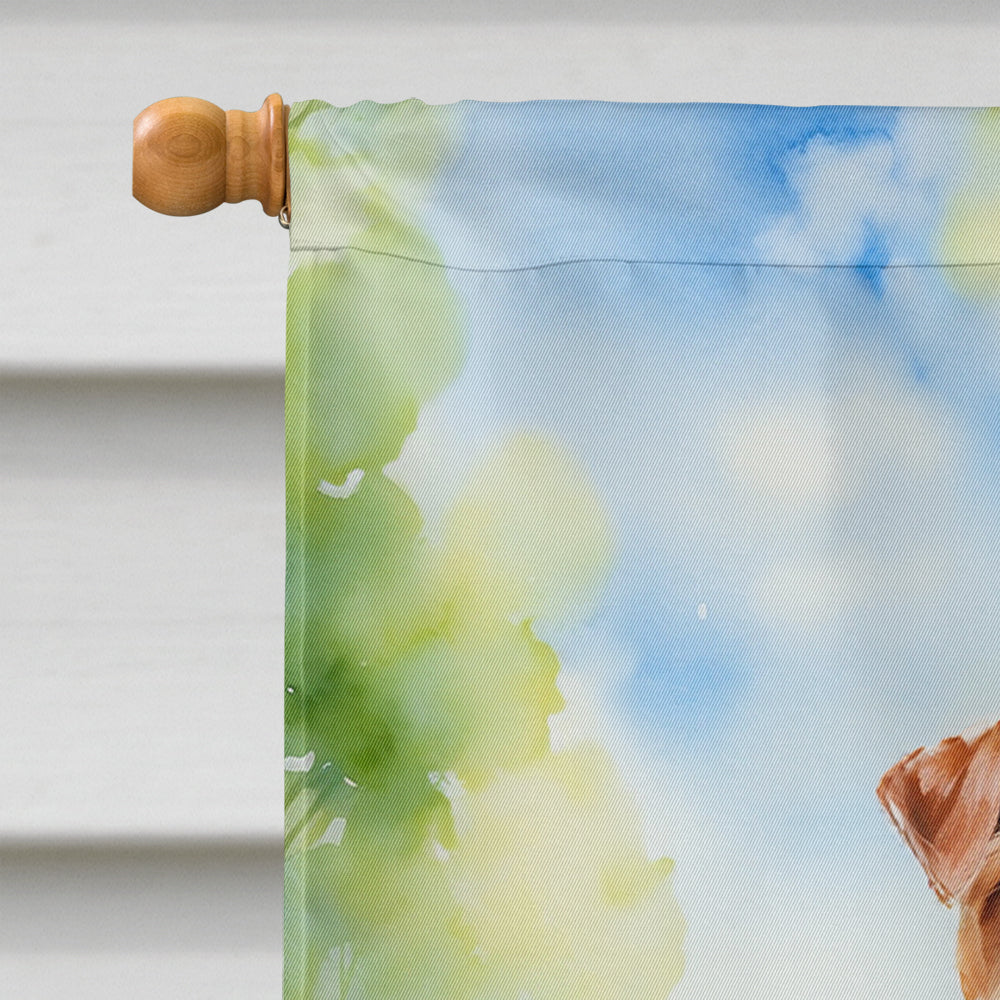 Irish Terrier Spring Path House Flag 28x40 Porch Sleeve Pole Decorative Outside Yard Banner Artwork Wall Hanging, Polyester