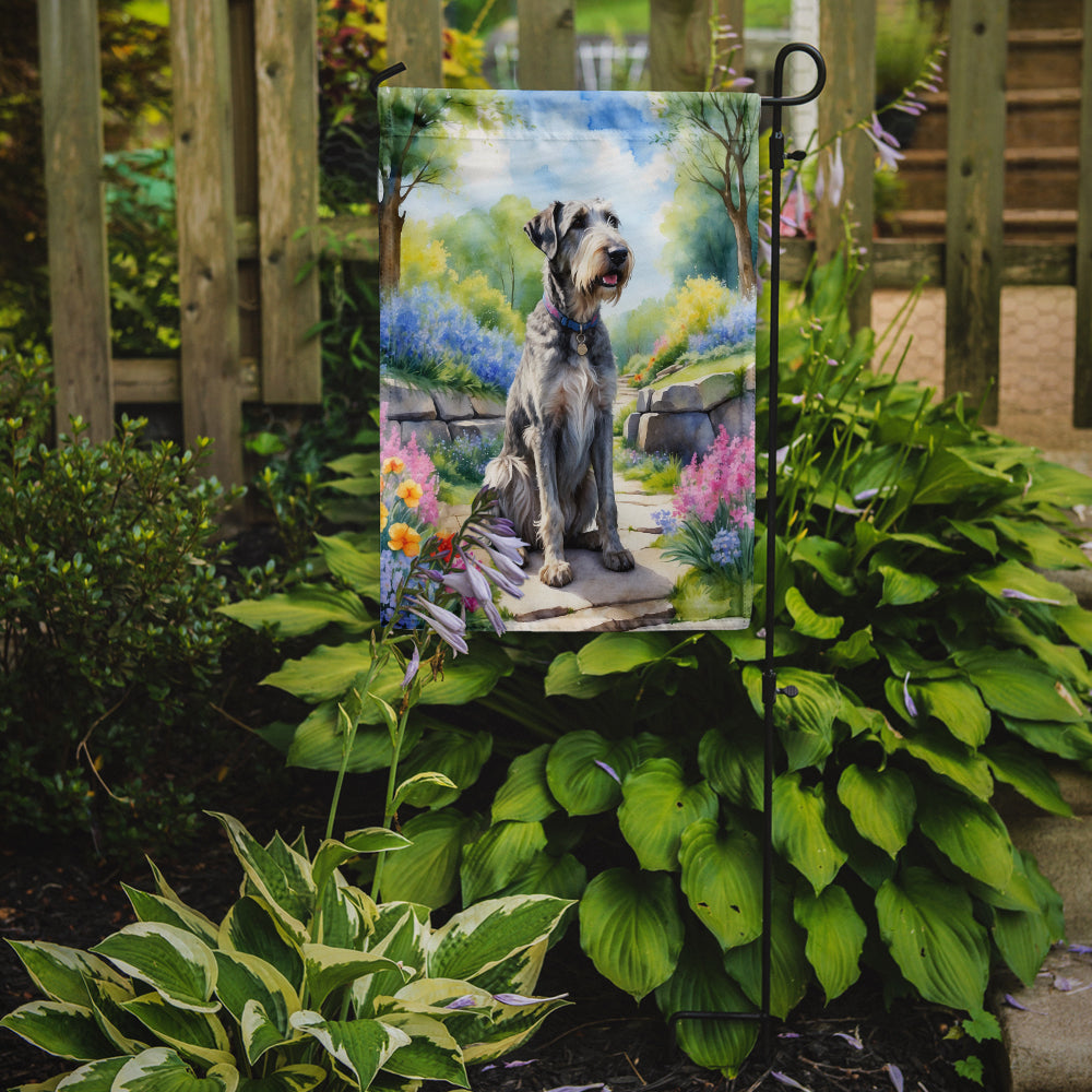 Irish Wolfhound Spring Path Garden Flag Mailbox Decorative Yard Banner Outside Patio Artwork for Flower Beds, Garden Size, Multicolor