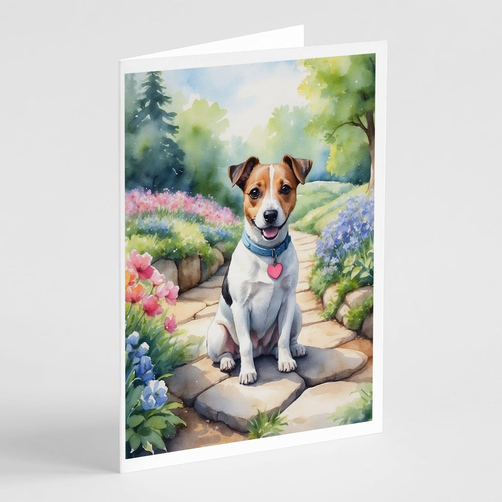 Jack Russell Terrier Spring Path Greeting Cards Pack of 8 Blank Cards with Envelopes Whimsical A7 Size 5x7