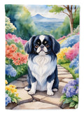Japanese Chin Spring Path House Flag 28x40 Porch Sleeve Pole Decorative Outside Yard Banner Artwork Wall Hanging, Polyester
