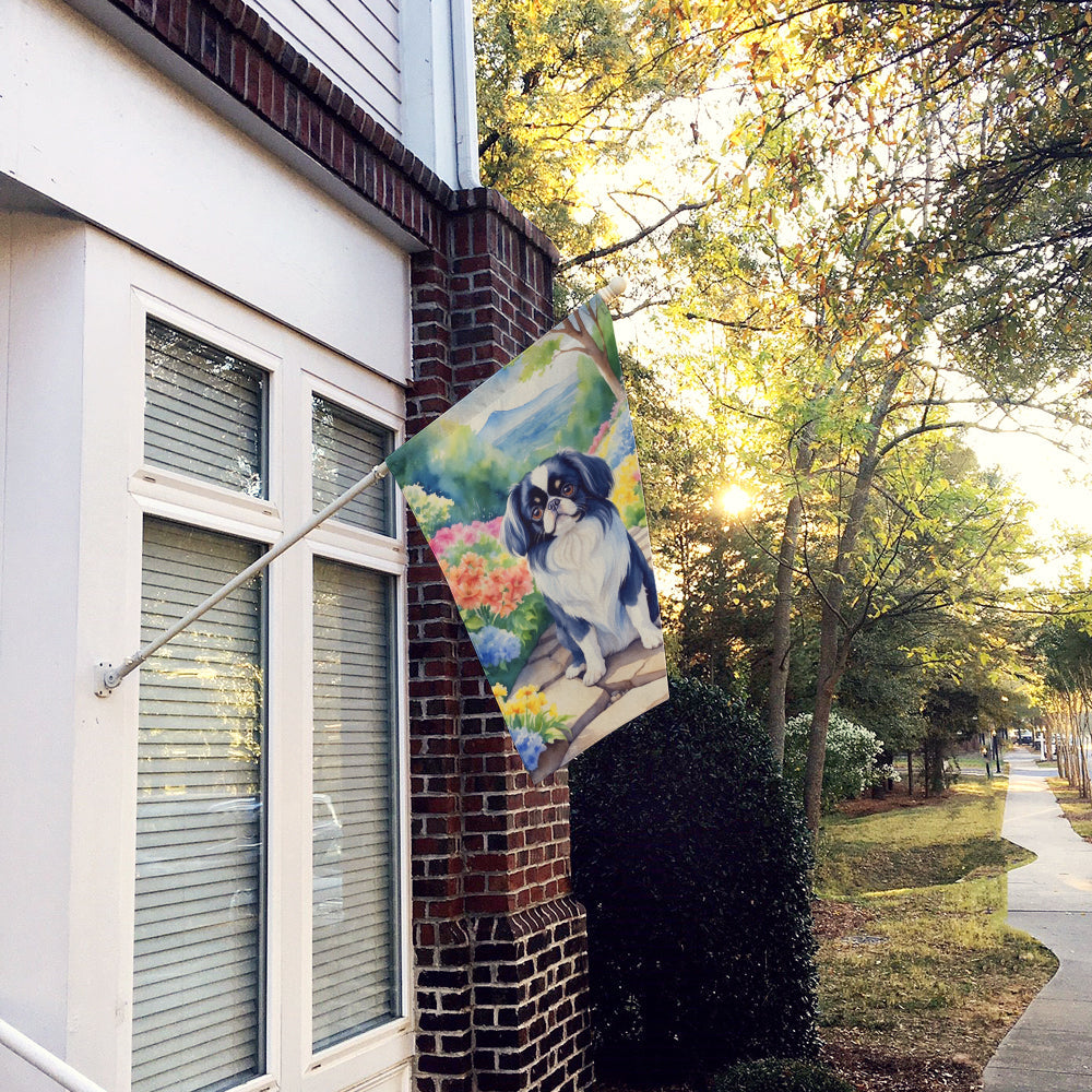 Japanese Chin Spring Path House Flag 28x40 Porch Sleeve Pole Decorative Outside Yard Banner Artwork Wall Hanging, Polyester