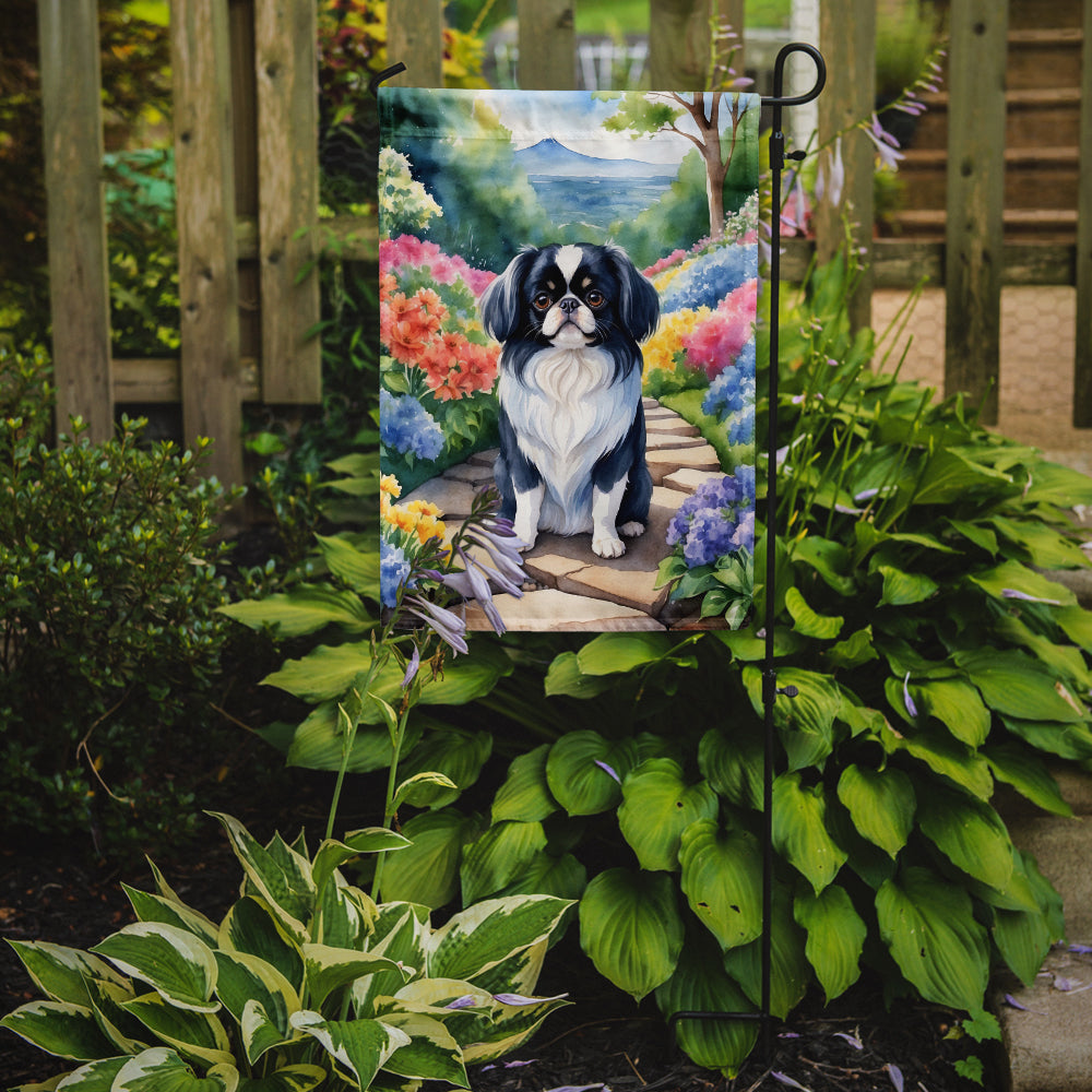 Japanese Chin Spring Path Garden Flag Mailbox Decorative Yard Banner Outside Patio Artwork for Flower Beds, Garden Size, Multicolor