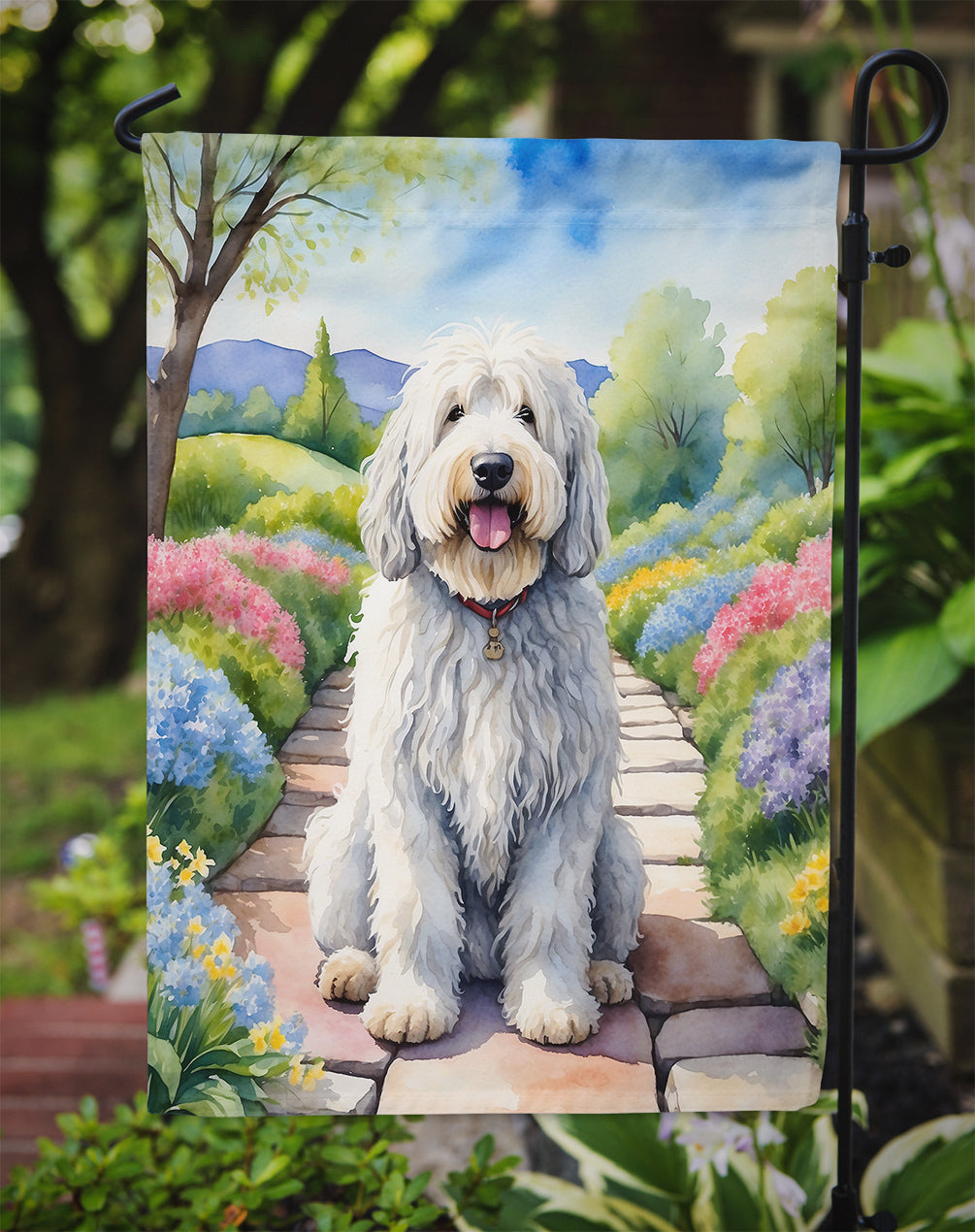 Komondor Spring Path Garden Flag Mailbox Decorative Yard Banner Outside Patio Artwork for Flower Beds, Garden Size, Multicolor