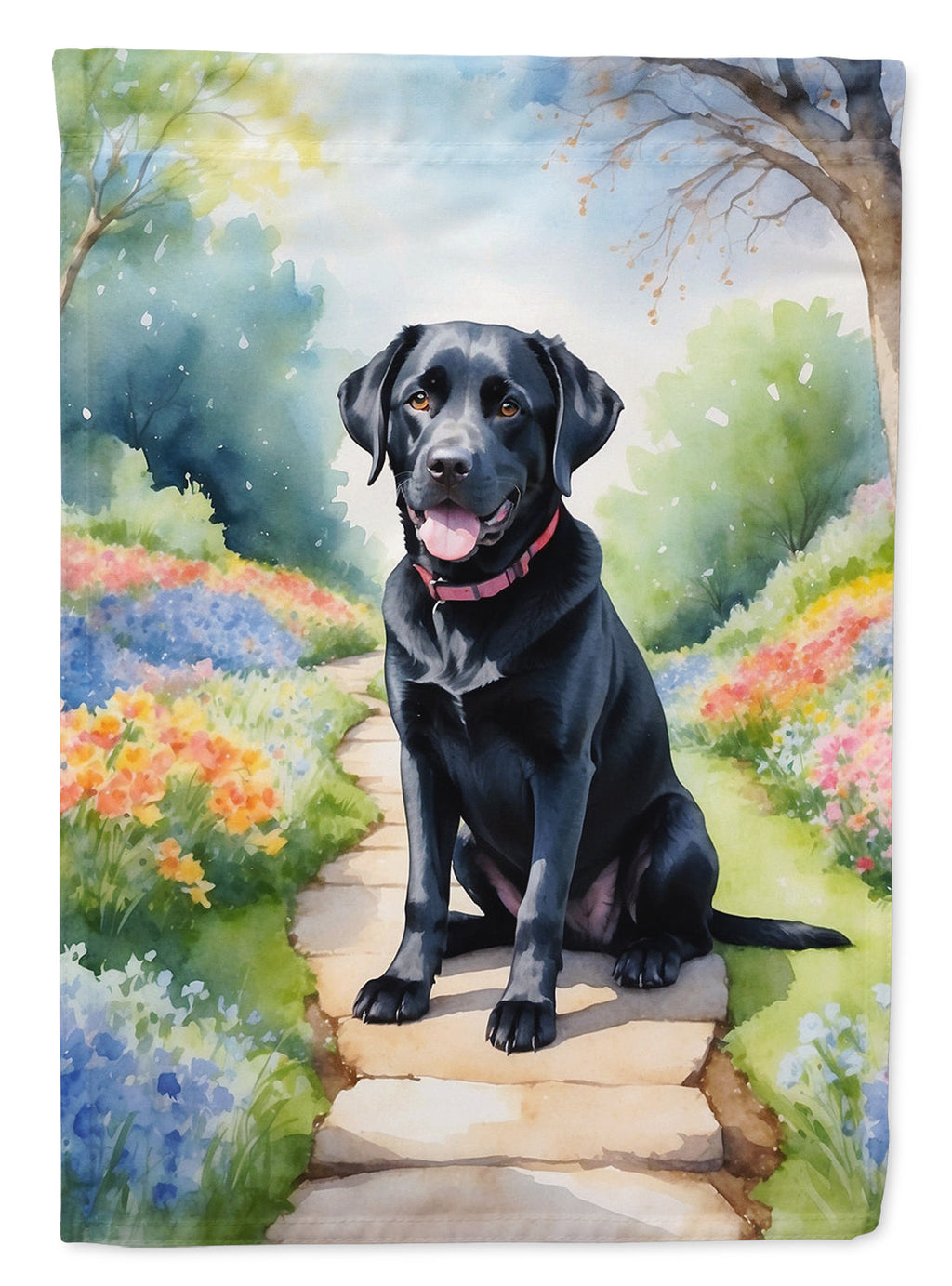 Labrador Retriever Spring Path Garden Flag Mailbox Decorative Yard Banner Outside Patio Artwork for Flower Beds, Garden Size, Multicolor