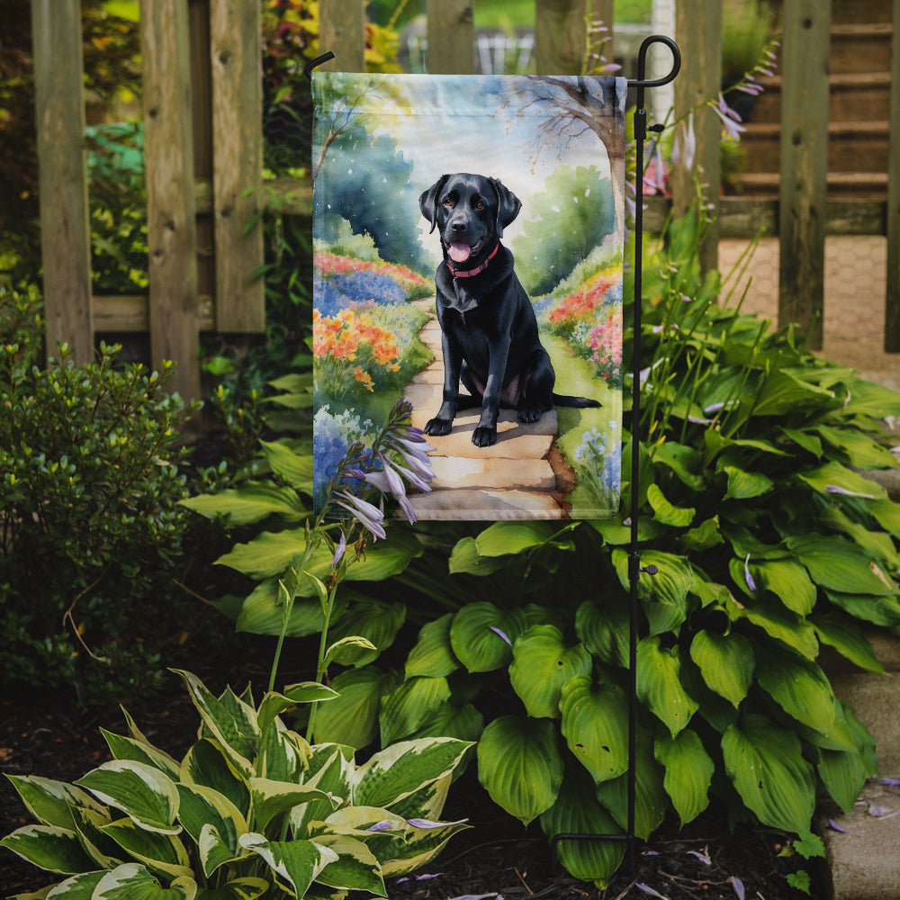 Labrador Retriever Spring Path Garden Flag Mailbox Decorative Yard Banner Outside Patio Artwork for Flower Beds, Garden Size, Multicolor