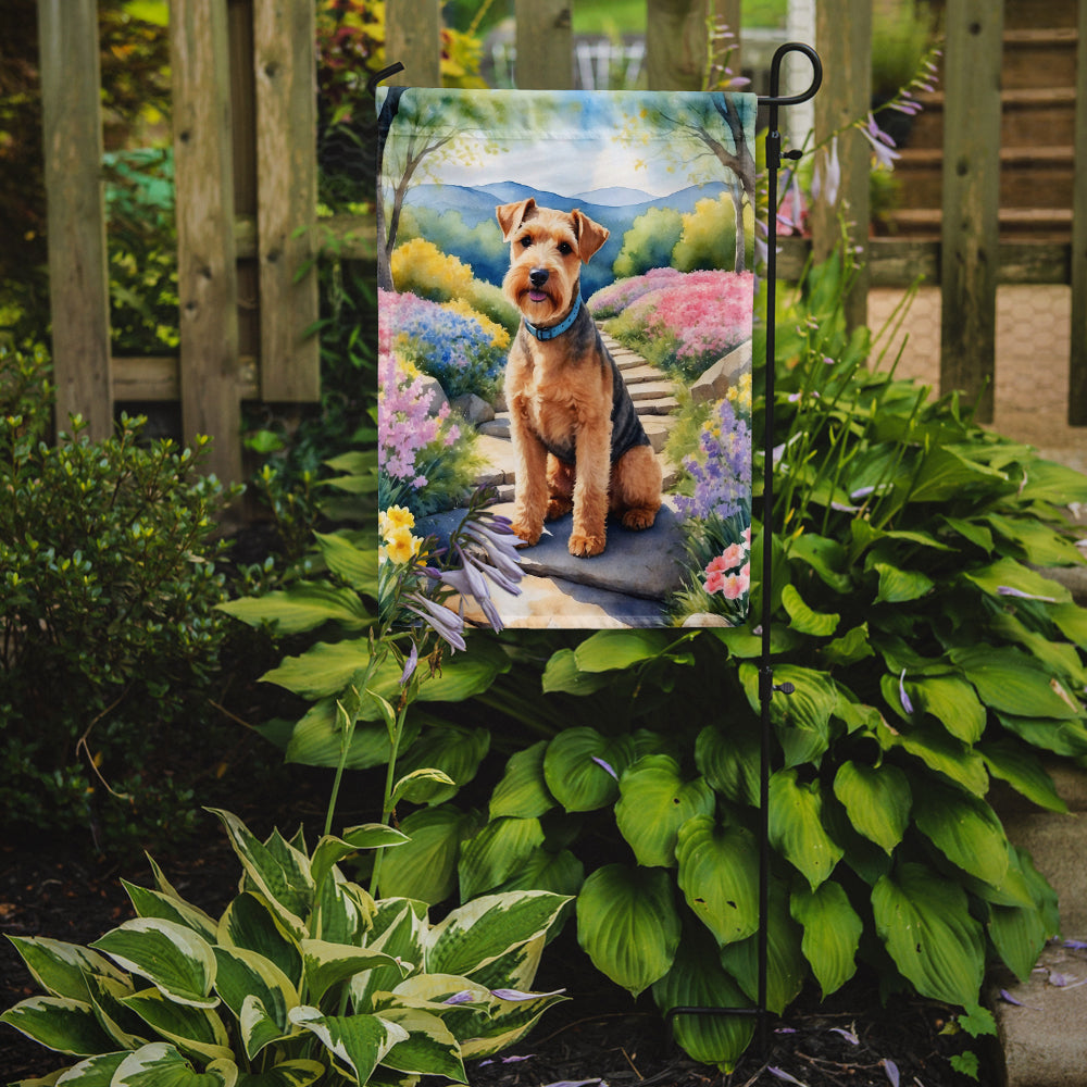 Lakeland Terrier Spring Path Garden Flag Mailbox Decorative Yard Banner Outside Patio Artwork for Flower Beds, Garden Size, Multicolor