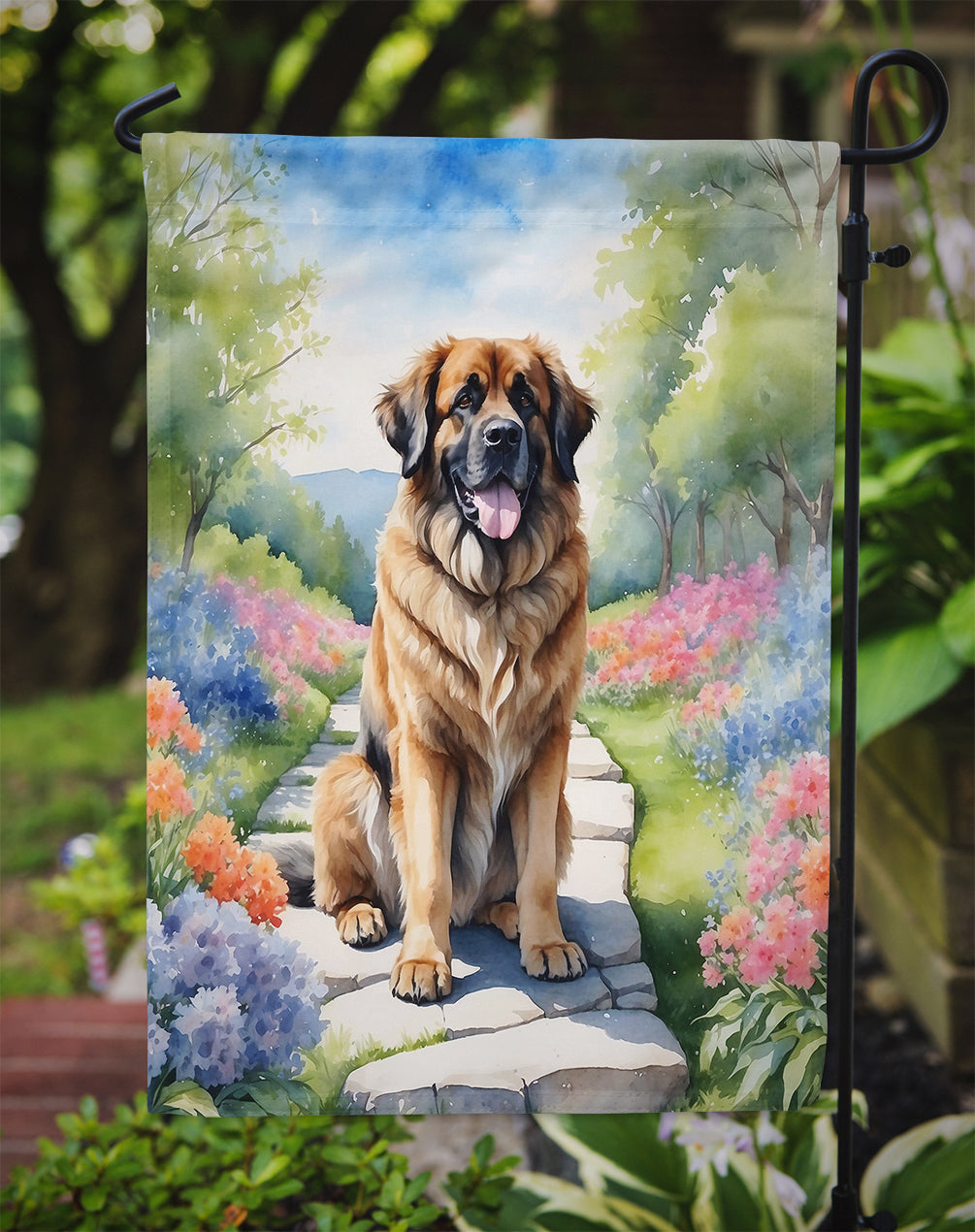 Leonberger Spring Path Garden Flag Mailbox Decorative Yard Banner Outside Patio Artwork for Flower Beds, Garden Size, Multicolor