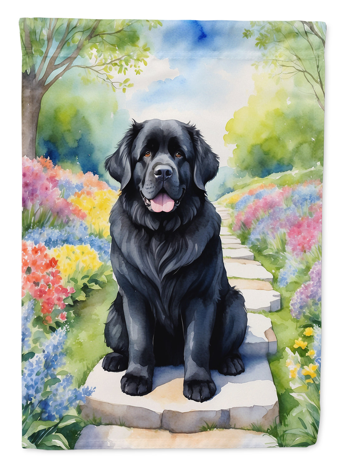 Newfoundland Spring Path Garden Flag Mailbox Decorative Yard Banner Outside Patio Artwork for Flower Beds, Garden Size, Multicolor
