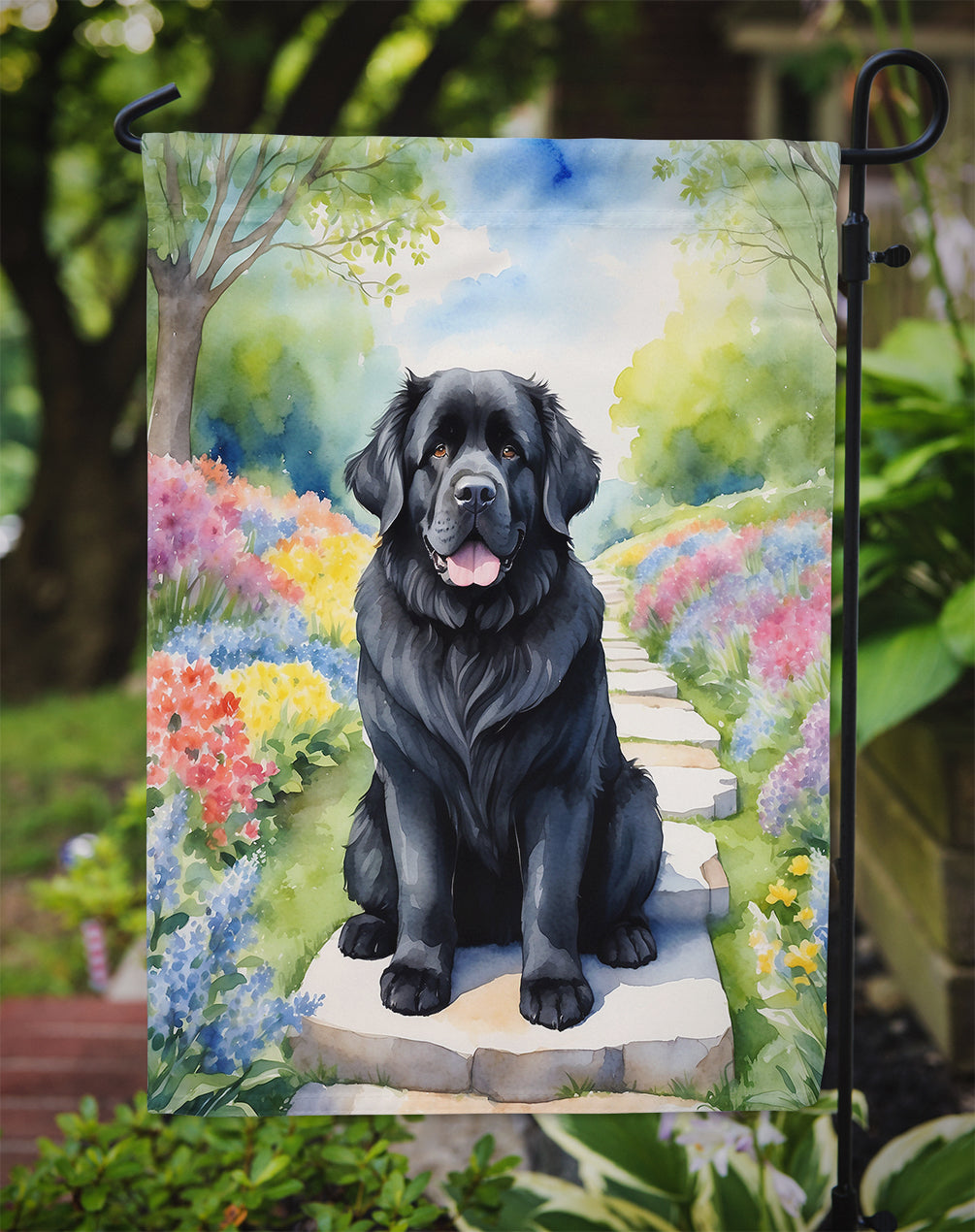Newfoundland Spring Path Garden Flag Mailbox Decorative Yard Banner Outside Patio Artwork for Flower Beds, Garden Size, Multicolor