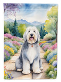 Old English Sheepdog Spring Path Garden Flag Mailbox Decorative Yard Banner Outside Patio Artwork for Flower Beds, Garden Size, Multicolor