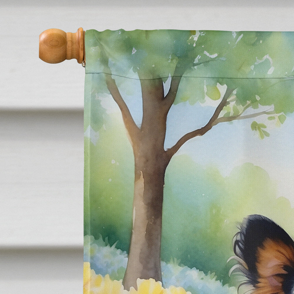 Papillon Spring Path House Flag 28x40 Porch Sleeve Pole Decorative Outside Yard Banner Artwork Wall Hanging, Polyester