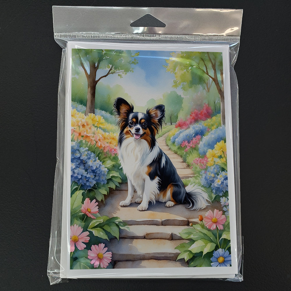 Papillon Spring Path Greeting Cards Pack of 8 Blank Cards with Envelopes Whimsical A7 Size 5x7
