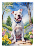 Pit Bull Terrier Spring Path Garden Flag Mailbox Decorative Yard Banner Outside Patio Artwork for Flower Beds, Garden Size, Multicolor