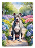 Pit Bull Terrier Spring Path Garden Flag Mailbox Decorative Yard Banner Outside Patio Artwork for Flower Beds, Garden Size, Multicolor