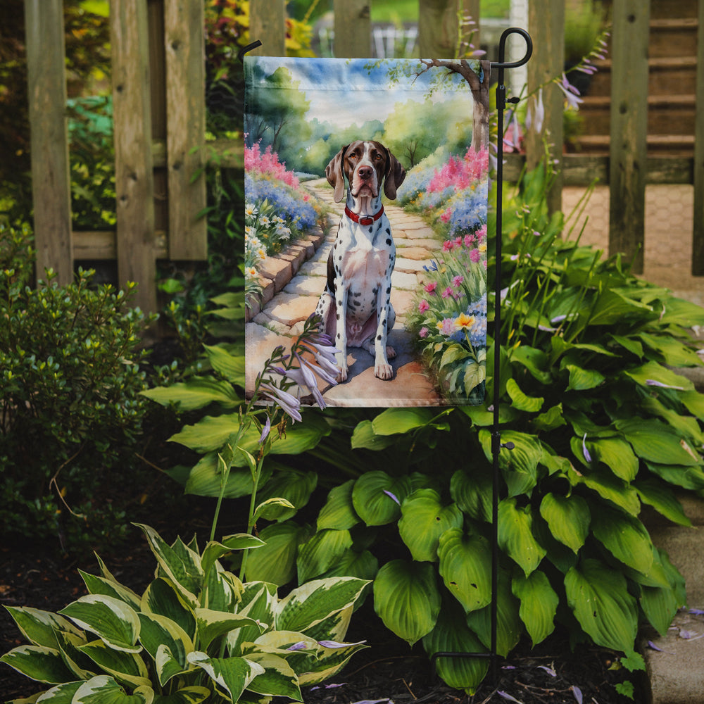 Pointer Spring Path Garden Flag Mailbox Decorative Yard Banner Outside Patio Artwork for Flower Beds, Garden Size, Multicolor