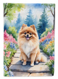 Pomeranian Spring Path Garden Flag Mailbox Decorative Yard Banner Outside Patio Artwork for Flower Beds, Garden Size, Multicolor