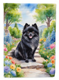 Pomeranian Spring Path Garden Flag Mailbox Decorative Yard Banner Outside Patio Artwork for Flower Beds, Garden Size, Multicolor