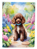Chocolate Poodle Spring Path Garden Flag Mailbox Decorative Yard Banner Outside Patio Artwork for Flower Beds, Garden Size, Multicolor