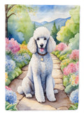 White Poodle Spring Path Garden Flag Mailbox Decorative Yard Banner Outside Patio Artwork for Flower Beds, Garden Size, Multicolor