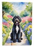 Portuguese Water Dog Spring Path Garden Flag Mailbox Decorative Yard Banner Outside Patio Artwork for Flower Beds, Garden Size, Multicolor
