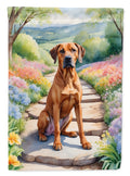 Rhodesian Ridgeback Spring Path Garden Flag Mailbox Decorative Yard Banner Outside Patio Artwork for Flower Beds, Garden Size, Multicolor