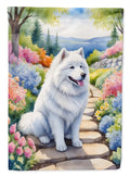 Samoyed Spring Path Garden Flag Mailbox Decorative Yard Banner Outside Patio Artwork for Flower Beds, Garden Size, Multicolor