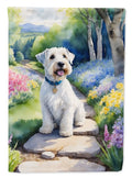 Sealyham Terrier Spring Path Garden Flag Mailbox Decorative Yard Banner Outside Patio Artwork for Flower Beds, Garden Size, Multicolor