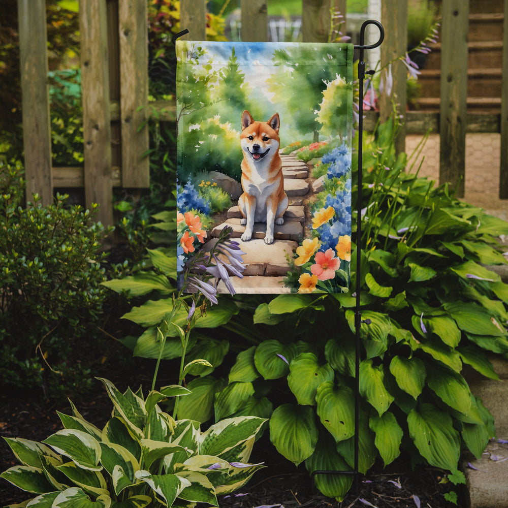 Shiba Inu Spring Path Garden Flag Mailbox Decorative Yard Banner Outside Patio Artwork for Flower Beds, Garden Size, Multicolor