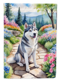 Siberian Husky Spring Path Garden Flag Mailbox Decorative Yard Banner Outside Patio Artwork for Flower Beds, Garden Size, Multicolor