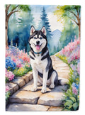 Siberian Husky Spring Path Garden Flag Mailbox Decorative Yard Banner Outside Patio Artwork for Flower Beds, Garden Size, Multicolor
