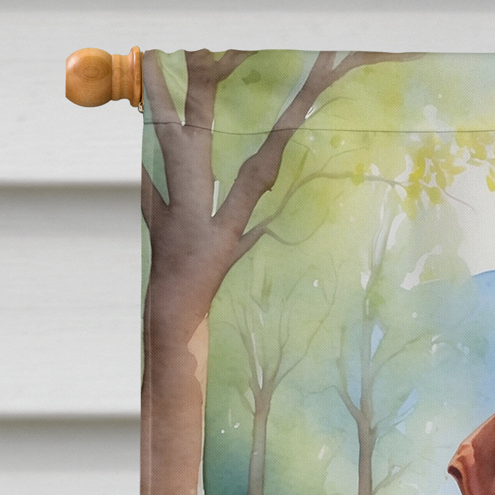 Vizsla Spring Path House Flag 28x40 Porch Sleeve Pole Decorative Outside Yard Banner Artwork Wall Hanging, Polyester