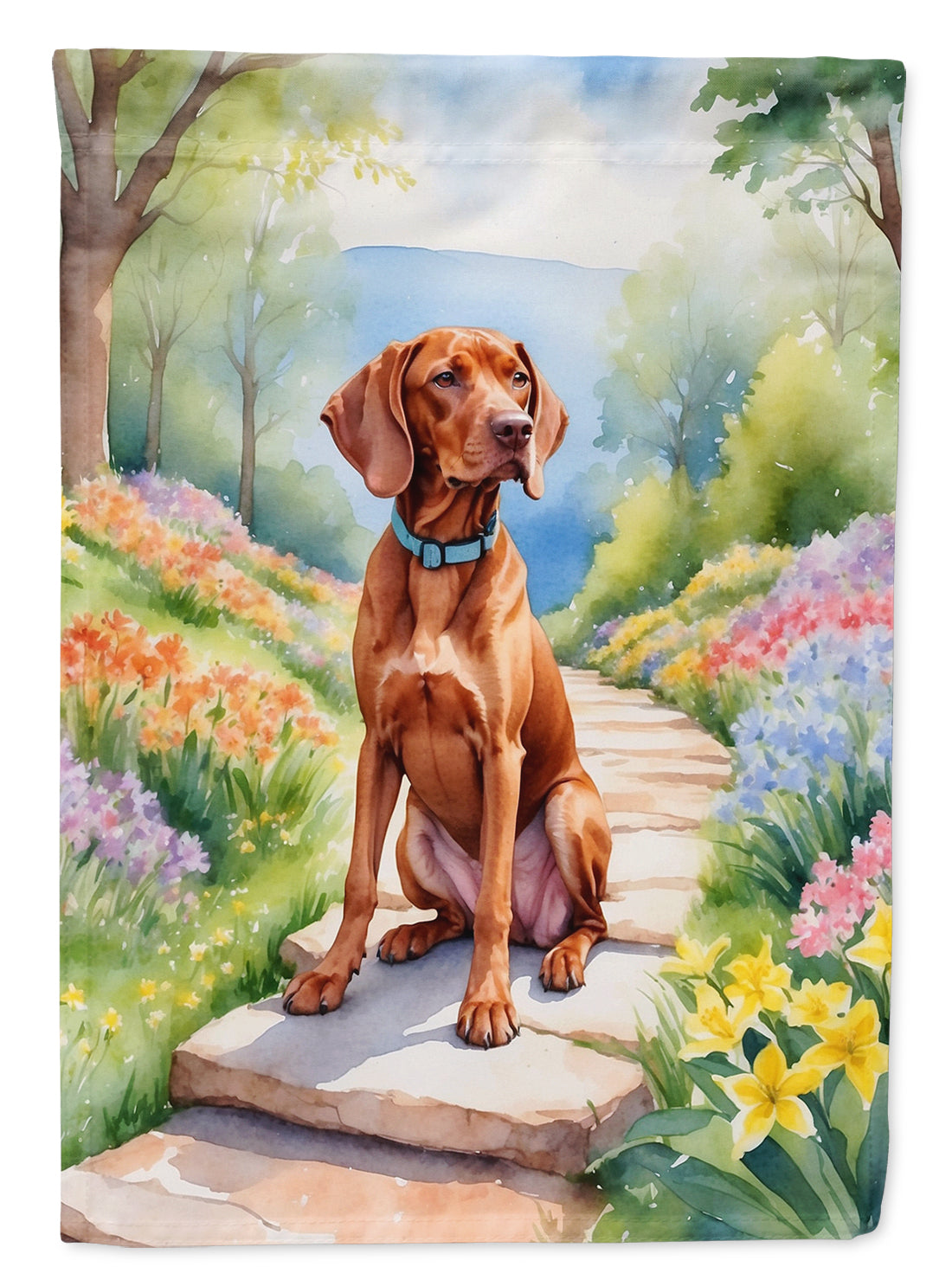 Vizsla Spring Path Garden Flag Mailbox Decorative Yard Banner Outside Patio Artwork for Flower Beds, Garden Size, Multicolor