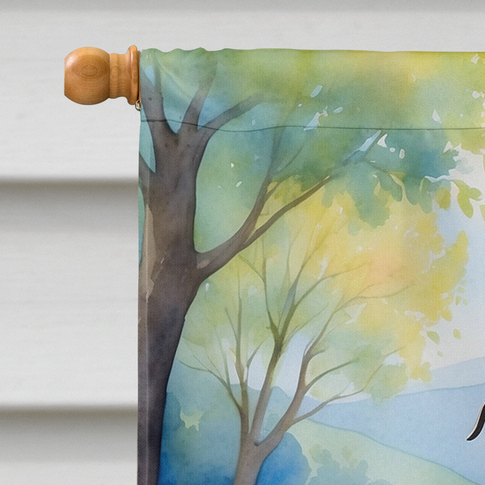 Whippet Spring Path House Flag 28x40 Porch Sleeve Pole Decorative Outside Yard Banner Artwork Wall Hanging, Polyester