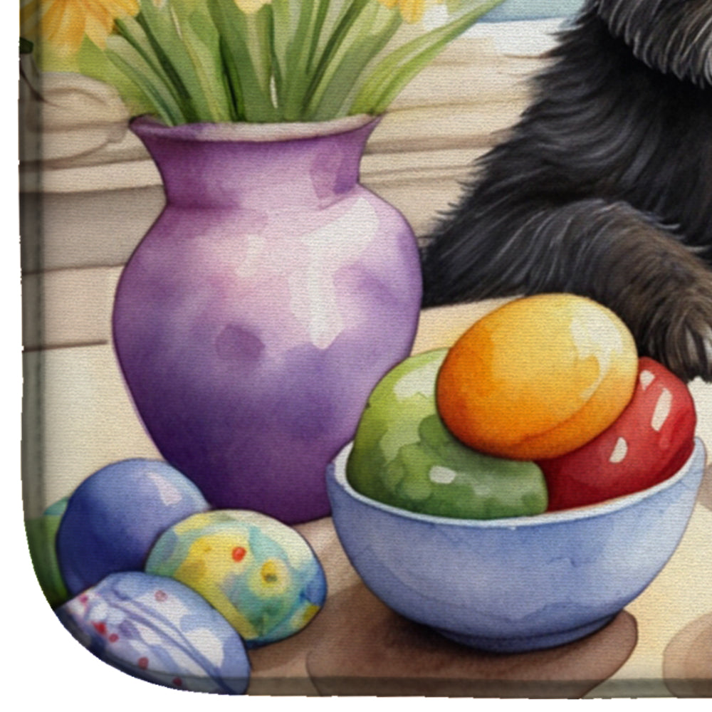 Decorating Easter Affenpinscher Dish Drying Mat Absorbent Dish Drying Mat Pad for Kitchen Counter Dish Drainer Mat for Countertop, 14 x 21", Multicolor