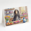 Decorating Easter Afghan Hound Greeting Cards Pack of 8 Blank Cards with Envelopes Whimsical A7 Size 5x7