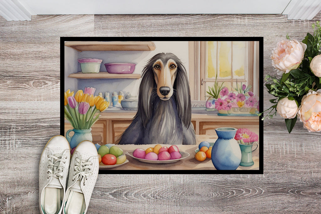 Decorating Easter Afghan Hound Doormat Indoor Outdoor 24H X 36W Front Door Mat Rugs for Entryway, Non Slip Washable Low Pile,