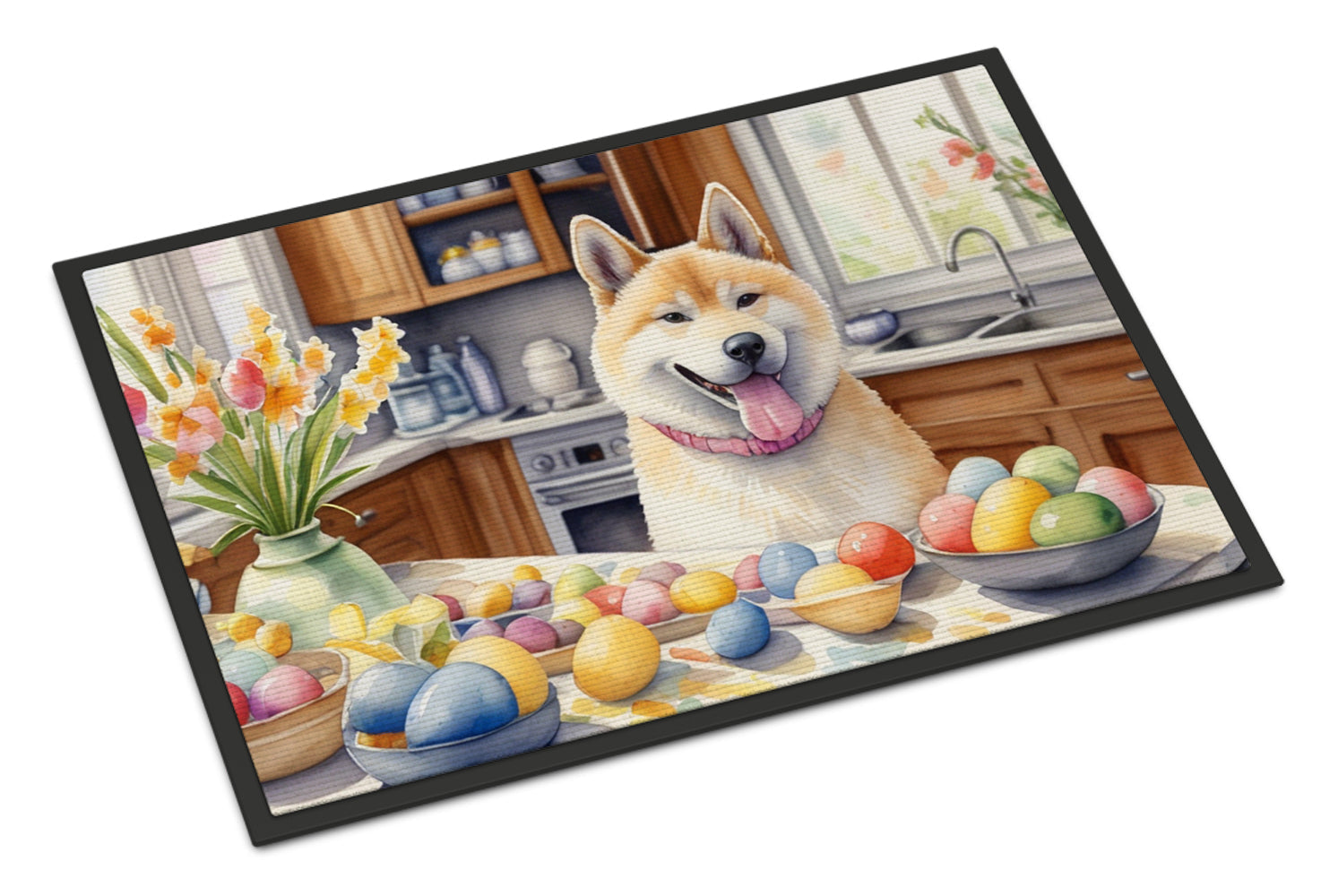 Decorating Easter Akita Doormat Indoor Outdoor 18H X 27W Front Door Mat Rugs for Entryway, Non Slip Washable