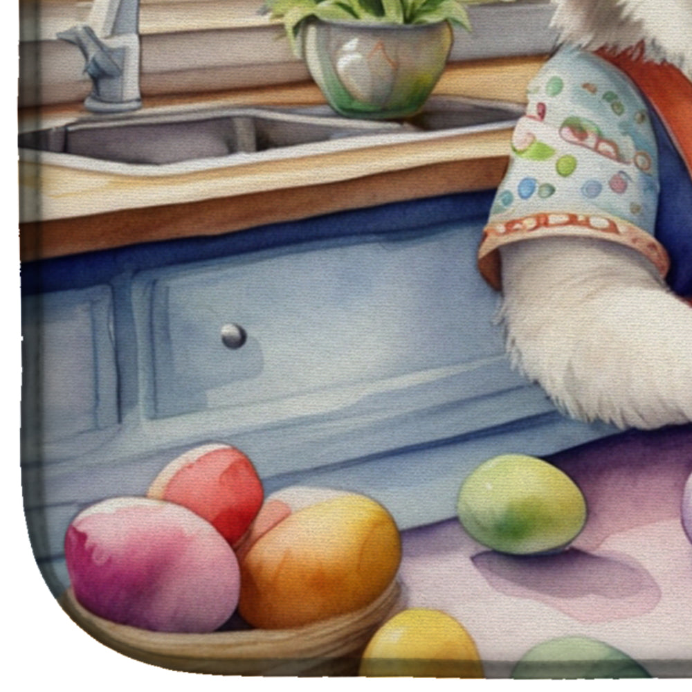 Decorating Easter Alaskan Malamute Dish Drying Mat Absorbent Dish Drying Mat Pad for Kitchen Counter Dish Drainer Mat for Countertop, 14 x 21", Multicolor