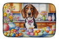 Decorating Easter American English Coonhound Dish Drying Mat Absorbent Dish Drying Mat Pad for Kitchen Counter Dish Drainer Mat for Countertop, 14 x 21", Multicolor