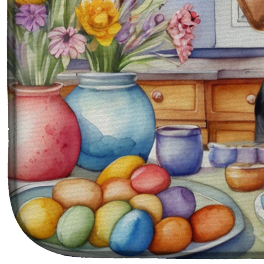 Decorating Easter American English Coonhound Dish Drying Mat Absorbent Dish Drying Mat Pad for Kitchen Counter Dish Drainer Mat for Countertop, 14 x 21", Multicolor
